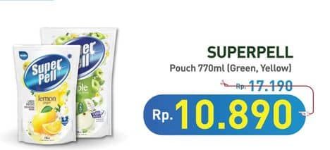 Promo Harga Super Pell Pembersih Lantai Fresh Apple, Anti Bac Citrus, Lemon Ginger 770 ml - Hypermart