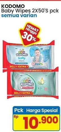 Promo Harga Kodomo Baby Wipes All Variants 50 pcs - Indomaret