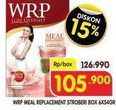 Promo Harga WRP Lose Weight Meal Replacement Stroberi per 6 sachet 54 gr - Superindo