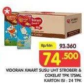 Promo Harga VIDORAN Xmart UHT Strawberry, Coklat 175 ml - Superindo