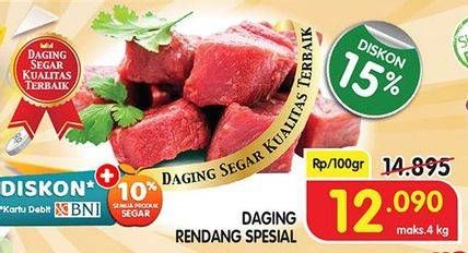 Promo Harga Daging Rendang Sapi Spesial per 100 gr - Superindo