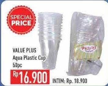 Promo Harga VALUE PLUS Aqua Plastik 50 pcs - Hypermart