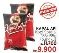 Promo Harga Kapal Api Kopi Bubuk Special 185g, 165g  - LotteMart