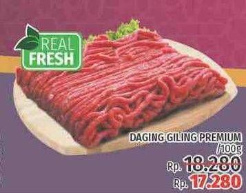 Promo Harga Daging Giling Sapi Premium per 100 gr - LotteMart