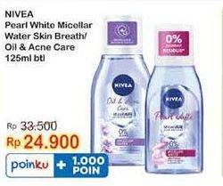 Promo Harga Nivea MicellAir Skin Breathe Micellar Water Pearl White, Oil Acne Care 125 ml - Indomaret