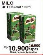 Promo Harga MILO Susu UHT Cokelat per 3 pcs 190 ml - Alfamart