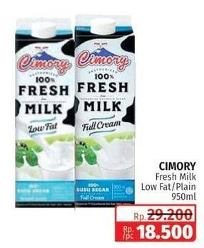 Promo Harga CIMORY Fresh Milk Low Fat, Full Cream 950 ml - Lotte Grosir