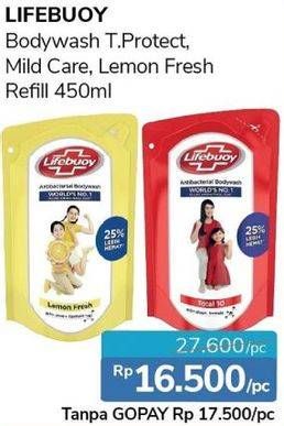 Promo Harga LIFEBUOY Body Wash Mild Care, Lemon Fresh 450 ml - Alfamidi