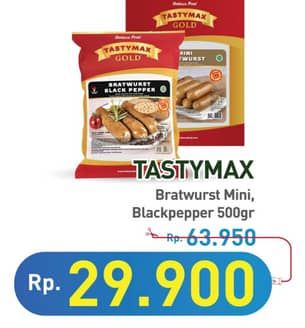Promo Harga Tastymax Bratwurst Mini, Blackpapper 500 gr - Hypermart
