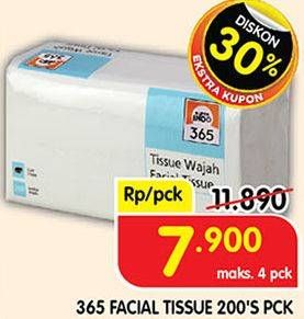 Promo Harga 365 Facial Tissue 200 sheet - Superindo