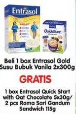 Promo Harga ENTRASOL Gold Susu Bubuk Vanilla per 2 box 300 gr - Indomaret
