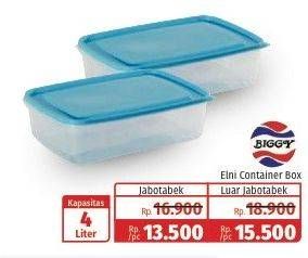 Promo Harga BIGGY Container Box Elni 4000 ml - Lotte Grosir