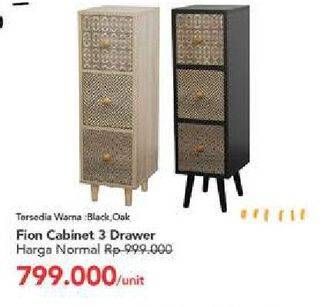 Promo Harga Fion Cabinet 3 Drawer  - Carrefour