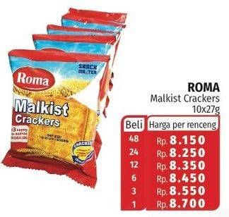 Promo Harga ROMA Malkist per 10 pcs 27 gr - Lotte Grosir