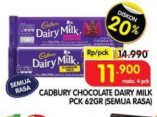 Promo Harga CADBURY Dairy Milk All Variants 62 gr - Superindo