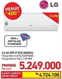 Promo Harga LG S06EV4 | Split Air Conditioner DUALCOOL with Watt Control-Eco 0.5PK  - Carrefour