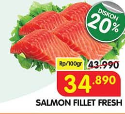 Promo Harga Salmon Fillet per 100 gr - Superindo