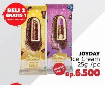 Promo Harga JOYDAY Ice Cream Stick Crunchy Chocolate Malt, Crunchy Chocolate Blueberry 75 gr - LotteMart