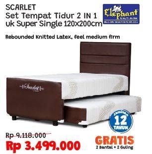 Promo Harga ELEPHANT Scarlett Super Single Bed Set  - COURTS