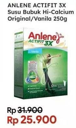 Promo Harga ANLENE Actifit 3x High Calcium Original, Vanilla 250 gr - Indomaret