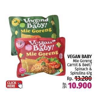 Promo Harga Vegan Baby Mie Goreng Spinach Spirulina, Beetroot Carrot 67 gr - LotteMart