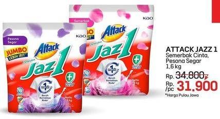 Promo Harga Attack Jaz1 Detergent Powder Semerbak Cinta, Pesona Segar 1700 gr - LotteMart
