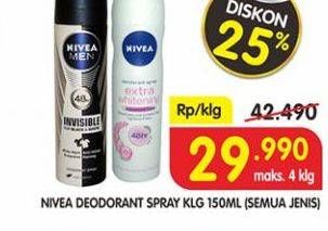 Promo Harga NIVEA Deo Spray All Variants 150 ml - Superindo
