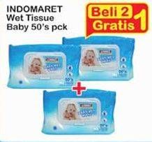 Promo Harga INDOMARET Wet Tissue per 2 pouch 50 pcs - Indomaret