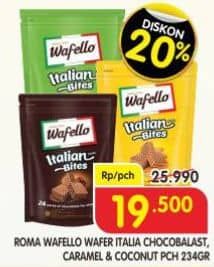 Promo Harga Roma Wafello Bites Butter Caramel, Choco Blast, Coconut 228 gr - Superindo