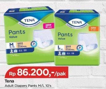 Promo Harga Tena Adult Diapers Pants L10, M10 10 pcs - TIP TOP