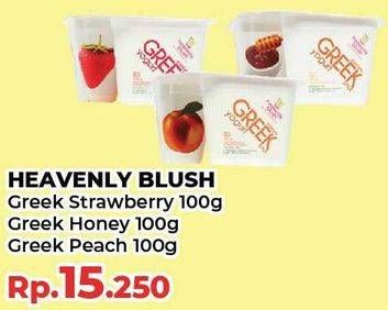 Promo Harga Heavenly Blush Greek Yogurt Cup Strawberry, Honey, Peach 100 gr - Yogya