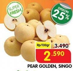 Promo Harga Pear Golden, Singo per 100 gr - Superindo