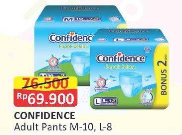 Promo Harga Confidence Adult Diapers Pants M10+2, L8+2 10 pcs - Alfamart