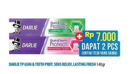 Promo Harga Darlie Toothpaste Gum Teeth Protect Sensitivity Relief, Gum Teeth Protect Lasting Fresh 140 gr - Hypermart