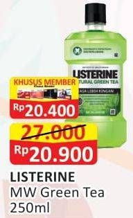 Promo Harga Listerine Mouthwash Antiseptic Natural Green Tea 250 ml - Alfamart