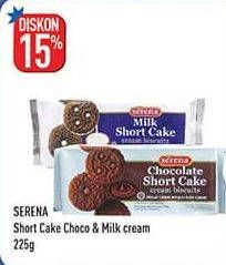 Promo Harga SERENA Biskuit Chocolate Short Cake, Milk Short Cake 225 gr - Hypermart