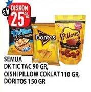 Promo Harga TIC TAC 90gr / OISHI Pillows 110gr / DORITOS 150gr  - Hypermart