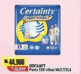 Promo Harga Certainty Adult Diapers Pants XL6, M8, L7 6 pcs - Alfamart