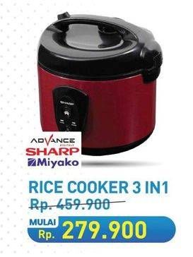 Promo Harga ADVANCE, SHARP/ MIYAKO Rice Cooker 3 in 1  - Hypermart