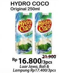 Promo Harga HYDRO COCO Minuman Kelapa Original per 3 pcs 250 ml - Alfamart