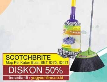 Promo Harga 3M SCOTCH BRITE Broom/Pel Katun Bulat Set  - Yogya
