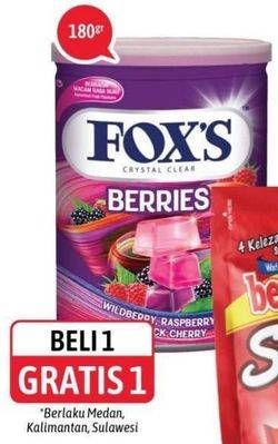 Promo Harga FOXS Crystal Candy Berries 180 gr - Alfamidi