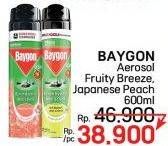 Promo Harga Baygon Insektisida Spray Fruity Breeze, Japanese Peach 600 ml - LotteMart