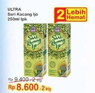 Promo Harga ULTRA Sari Kacang Ijo per 2 pcs 250 ml - Indomaret