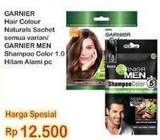 Promo Harga Garnier Hair Colour Naturals Sachet semua varian/Garnier Men Shampoo Color 1.0 Hitam Alami pc  - Indomaret