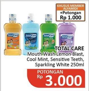 Promo Harga TOTAL CARE Mouthwash Lemon Blast, Cool Mint, Sensitive Teeth, Sparkling White 250 ml - Alfamidi