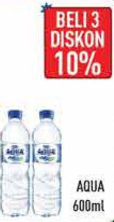 Promo Harga AQUA Air Mineral per 3 botol 600 ml - Hypermart