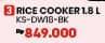 Promo Harga Sharp KS-DW18-BK Rice Cooker 1.8L  - COURTS