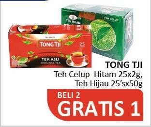Promo Harga Tong Tji Teh Celup Hitam, Green Tea 25 pcs - Alfamidi