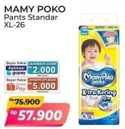 Promo Harga Mamy Poko Pants Xtra Kering XL26 26 pcs - Alfamart